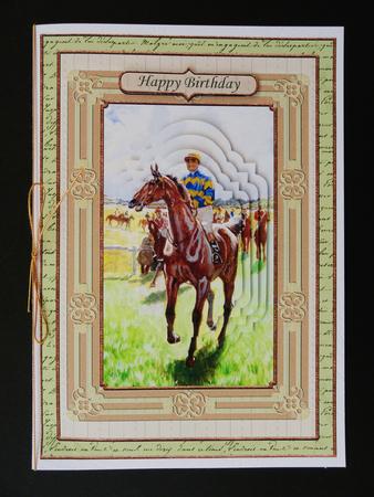 The Jockey Horse Racing Card Topper & Pyramage by Valerie Spowart