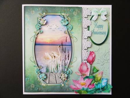 Swan Serenity Pyramid Card Front Mini Kit by Valerie Spowart