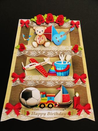 Vintage Shelves with Toys for Kids Card by Valerie Spowart