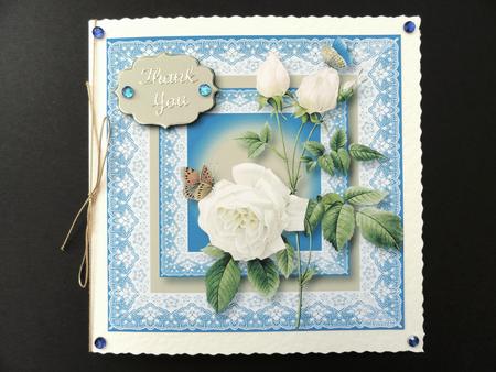 Pretty Lace & White Roses 8x8 by Valerie Spowart