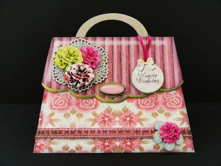 Shabby Chic Handbag Shaped Card 3 Mini Kit by Valerie Spowart