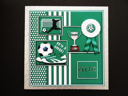 Green n White Football by Valerie Spowart