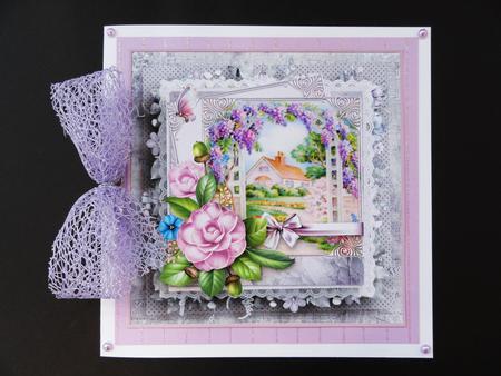 Dream Home Cottage Card with Decoupage and Sentiment Tags by Valerie Spowart
