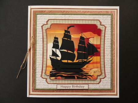 Ship Silhouette in the Sunset 8x8 Pyramage Mini Kit by Valerie Spowart