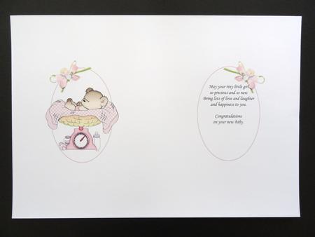 Hello Baby Girl Quick Card Insert by Valerie Spowart