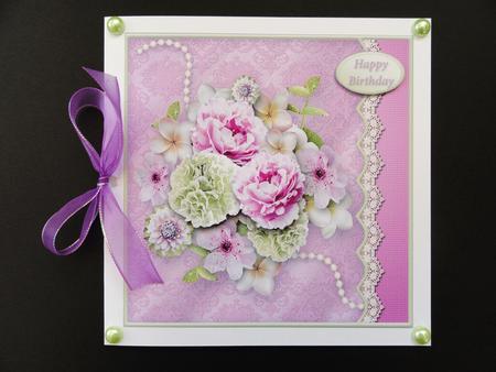 Garden Bouquet Lacy Border Card Front by Valerie Spowart