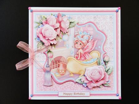 Pamper Yourself Bubble Bath Female 8x8 Mini Kit & Decoupage by Valerie Spowart