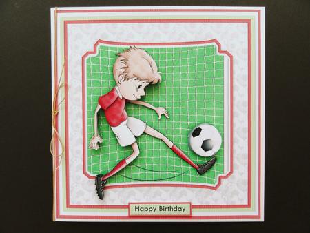 Football Back of the Net 8x8 Male Mini Kit Ages & Decoupage by Valerie Spowart