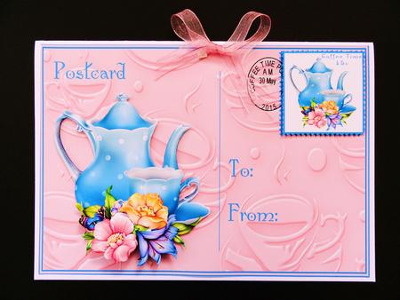 Coffee Time Postcard Card Front by Valerie Spowart