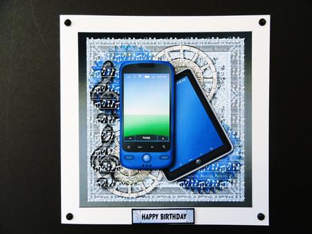 Male Card Tablet & Smartphone by Valerie Spowart