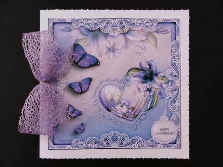 Cardtopper with Large Highbox Blue Lillies 387 by Valerie Spowart