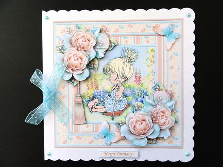 Have a Swinging Time 8x8 Female Birthday Decoupage Mini Kit by Valerie Spowart