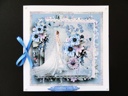 Blue Flowers Wedding Card by Valerie Spowart