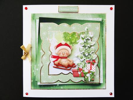 Santa Has Been 7x7 Card with Decoupage by Valerie Spowart