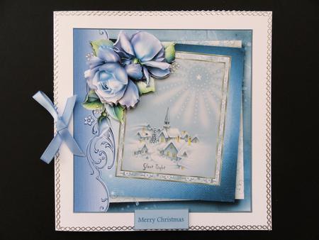 Vintage Silent Night 7x7 Card with Decoupage by Valerie Spowart