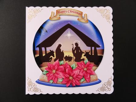 Christmas Snow Globe the Nativity Shaped Card Mini Kit by Valerie Spowart