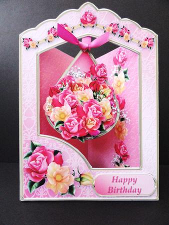 Rose Bouquet - Teardrop Pendant Card Mini Kit by Valerie Spowart