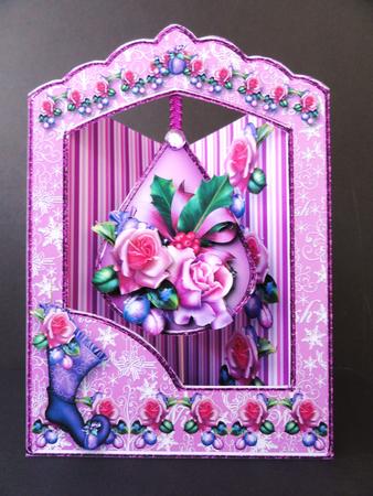 Christmas Roses - Teardrop Pendant Card Mini Kit by Valerie Spowart