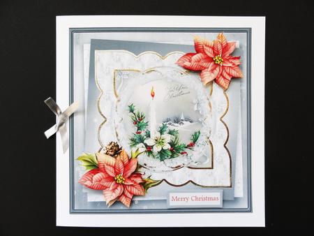 Christmas Candles 7x7 Card with Decoupage by Valerie Spowart