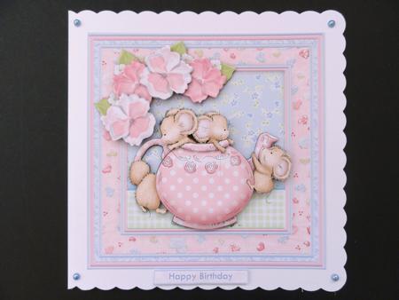 Time for Tea Mice 8x8 Mini Kit & Decoupage Various Occasions by Valerie Spowart