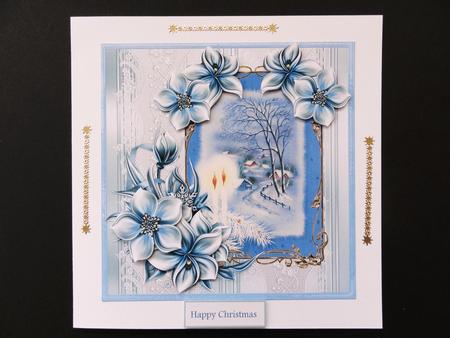 Christmas Candles Light the Way 7x7 Card by Valerie Spowart