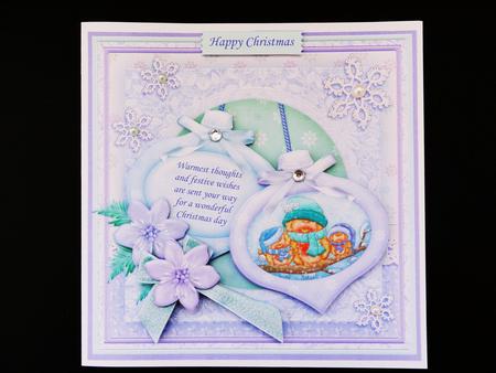 Christmas Baubles Jingle Robins Decoupage 8x8 Mini Kit by Valerie Spowart