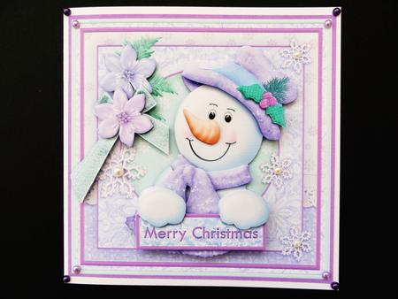 Shabby Chic Snowman 8x8 Christmas Mini Kit & Decoupage by Valerie Spowart
