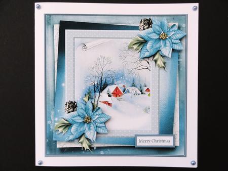 Vintage Christmas Village 7x7 Card by Valerie Spowart