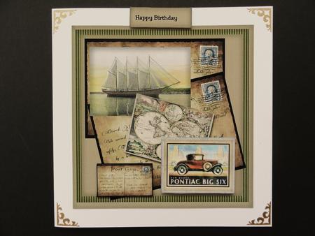 Male Card Vintage Pontiac Collage by Valerie Spowart