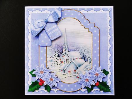 Blue Church Christmas Greetings 6in Christmas Step by Step by Valerie Spowart