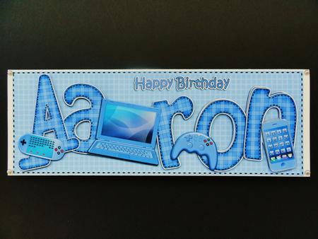 Birthday Aaron Gadgets & Gizmos Large Dl 3D Decoupage by Valerie Spowart
