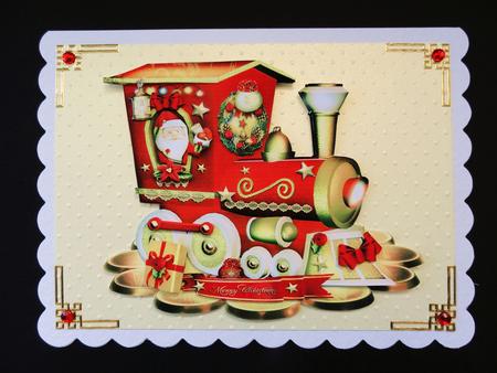Red Christmas Gift Train by Valerie Spowart