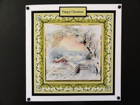 Vintage Christmas 6x6 Card and Shaped Layers by Valerie Spowart