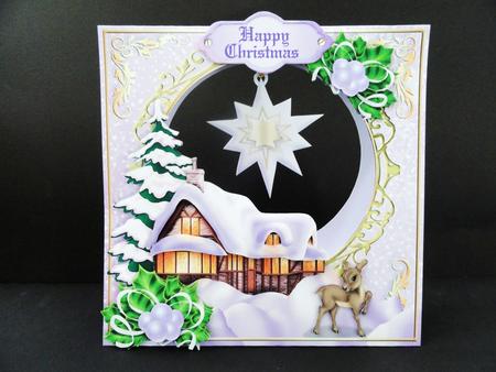 Stand Alone Easel Dangler Mini Kit - Winter Cottage by Valerie Spowart