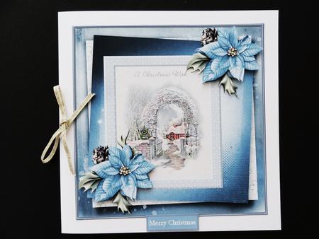 Christmas Welcome 7x7 Card with Decoupage by Valerie Spowart
