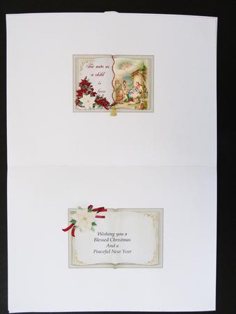 Unto Us a Child is Born Open Book Topper Cream Insert by Valerie Spowart