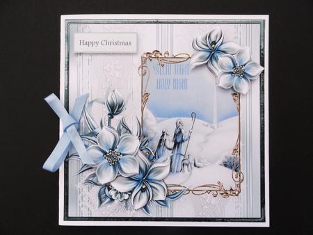 Silent Night, Holy Night 7x7 Card with Decoupage by Valerie Spowart