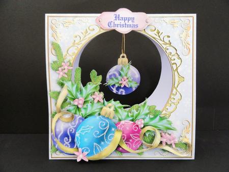 Stand Alone Easel Dangler Mini Kit - Christmas Baubles by Valerie Spowart