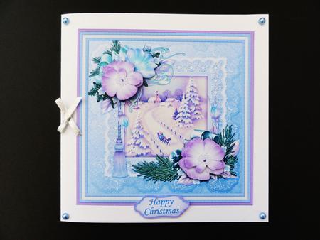 Christmas Roses Frame & Winter Sleigh Ride Quick Card by Valerie Spowart
