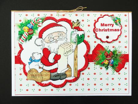 Santa Checks His List Quick Card by Valerie Spowart