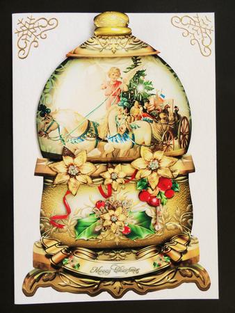 Vintage Christmas Golden Snow Globe by Valerie Spowart