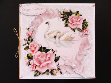 Swans and Roses Anniversary Quick Card by Valerie Spowart