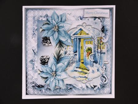 Christmas Door and Wreath 7x7 Card by Valerie Spowart