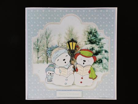 Merry Christmas Snowman 7x7 Card by Valerie Spowart