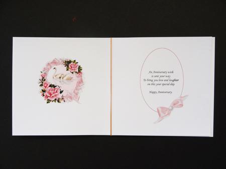 Swans and Roses Anniversary Quick Card Insert by Valerie Spowart