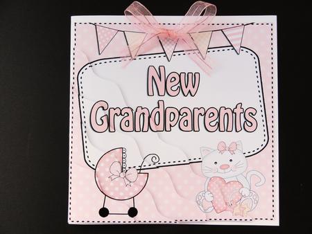 New Baby Girl Grandparents Wavy Corner Side Stacker by Valerie Spowart