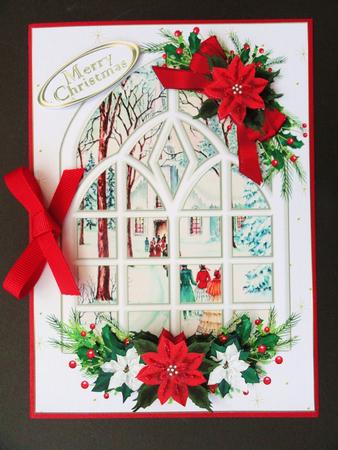Vintage Christmas Scene Through the Window by Valerie Spowart
