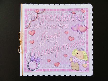 8 x 8 New Baby Great Grandparents Scalloped Corner by Valerie Spowart