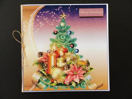 Christmas Tree, Baubles, Candles and Poinsettia by Valerie Spowart
