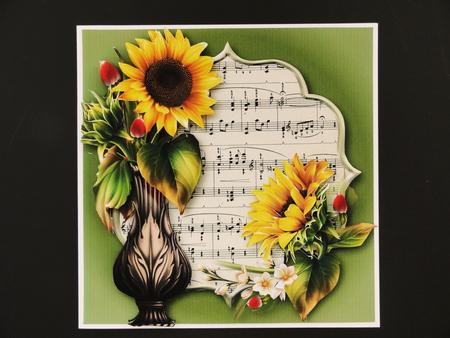 Bright Sunflowers & Sheet Music by Valerie Spowart